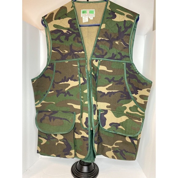 Vintage Game Winner Sportswear Camo Shooting Vest with Game Pouch XL 38-40 - Picture 16 of 16